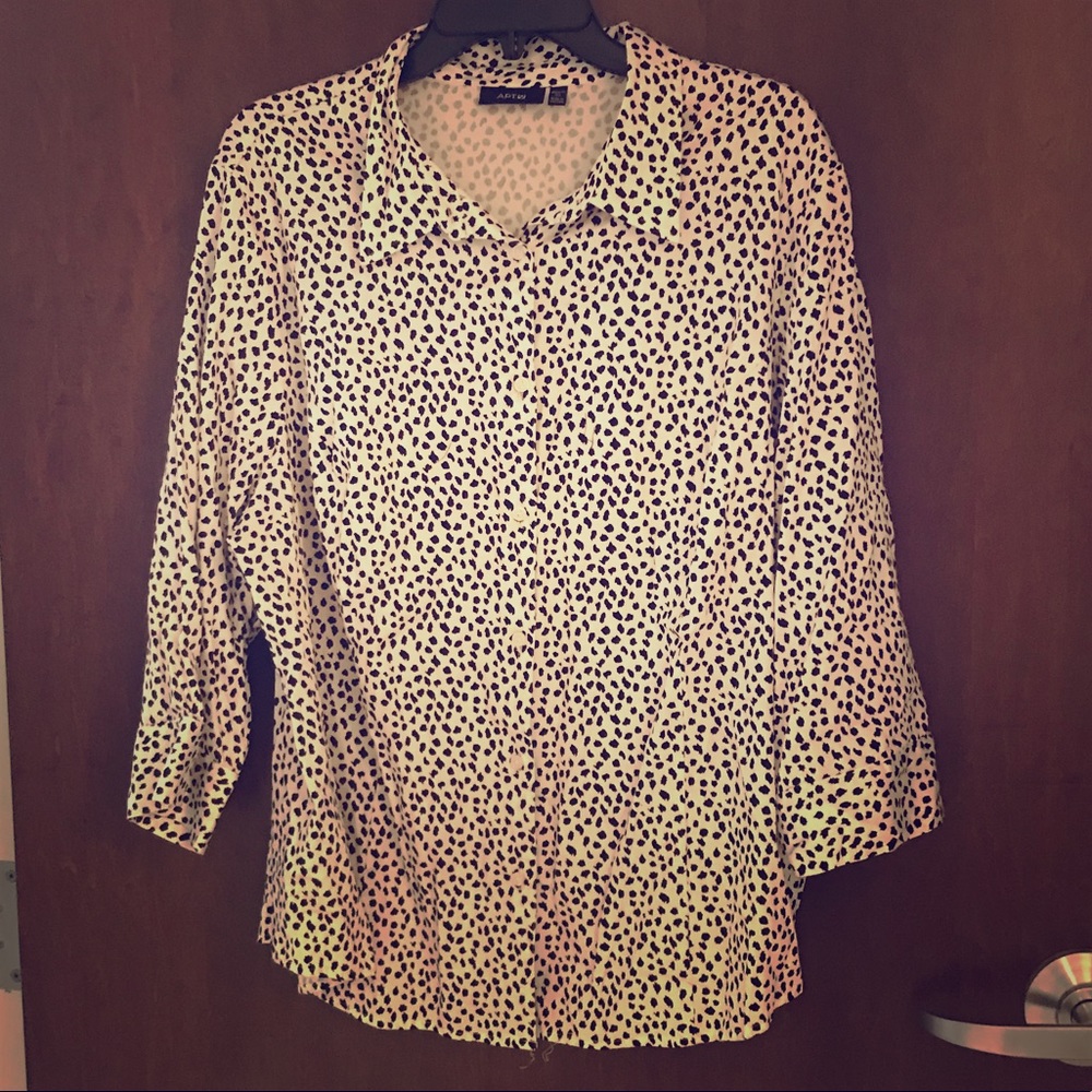 Black and White Print Button Down Shirt